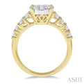 1 1/10 Ctw Round Diamond Lovebright Ring in 14K Yellow and White Gold