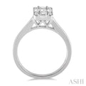 1/2 ctw Rectangular Baguette and Round Cut Diamond Wedding Ring in 14K White Gold