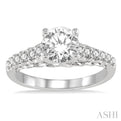 1/3 ctw Round Cut Diamond Semi Mount Ring in 14K White Gold