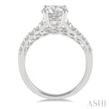 1/3 ctw Round Cut Diamond Semi Mount Ring in 14K White Gold