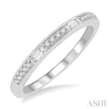 1/6 ctw Panel Baguette and Round Cut Diamond Wedding Band in 14K White Gold
