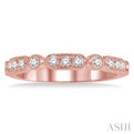 1/3 ctw Pod & Circular Link Round Cut Diamond Stackable Band in 14K Rose Gold