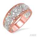 1/3 ctw Open Lattice Round Cut Diamond Fashion Band in 14K Rose and White Gold