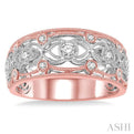 1/3 ctw Open Lattice Round Cut Diamond Fashion Band in 14K Rose and White Gold