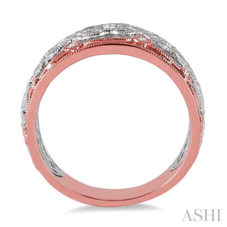 1/3 ctw Open Lattice Round Cut Diamond Fashion Band in 14K Rose and White Gold