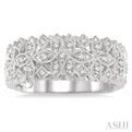 1/3 ctw Lattice Marquise & Princess Mounts Round Cut Diamond Band in 14K White Gold