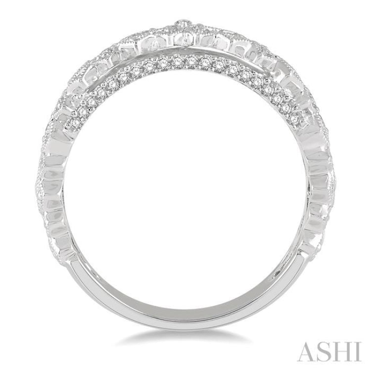 1/3 ctw Lattice Marquise & Princess Mounts Round Cut Diamond Band in 14K White Gold