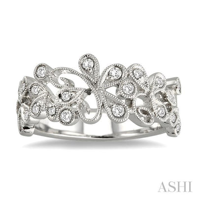 1/3 Ctw Round Cut Diamond Fashion Ring in 14K White Gold