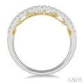 1/5 ctw Two Tone Round Cut Diamond Wedding Band in 14K White and Yellow Gold