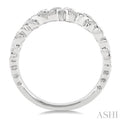 1/5 ctw Floral Lattice Round Cut Diamond Wedding Band in 14K White Gold