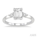 1/5 ctw Pear Cut Diamond Semi-Mount Engagement Ring in 14K White Gold