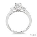 1/5 ctw Pear Cut Diamond Semi-Mount Engagement Ring in 14K White Gold