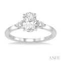 1/5 ctw Pear Cut Diamond Semi-Mount Engagement Ring in 14K White Gold