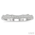 1/6 Ctw Curvy Round Cut Diamond Wedding Band in 14K White Gold