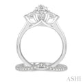3/4 ctw Diamond Wedding Set With 3/4 ctw Marquise & Triangular Cut Engagement Ring and 1/10 ctw Wedding Band in 14K White Gold