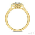 1/5 Ctw Twin Halo Round Cut Diamond Semi Mount Engagement Ring in 14K Yellow and White Gold