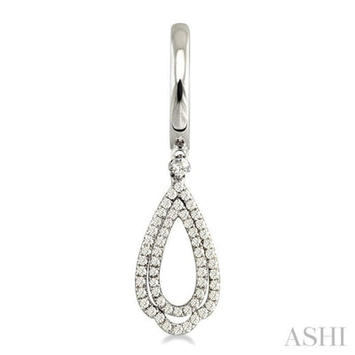 1/2 Ctw Round Cut Diamond Tear Drop Earrings in 14K White Gold