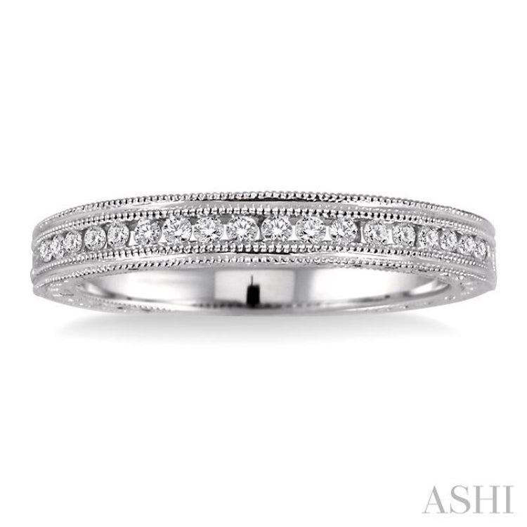 1/4 Ctw Round Cut Diamond Matching Wedding Band in 14K White Gold