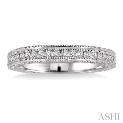 1/4 Ctw Round Cut Diamond Matching Wedding Band in 14K White Gold