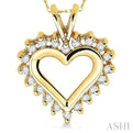 1/4 Ctw Round Cut Diamond Heart Pendant in 14K Yellow Gold with Chain