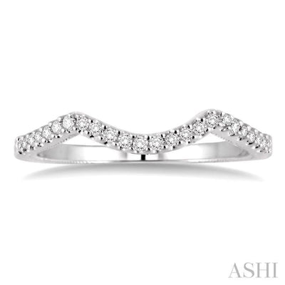 1/6 Ctw Round Cut Diamond Matching Wedding Band in 14K White Gold