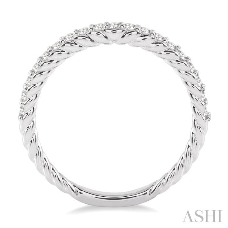 1/3 Ctw Round Cut Diamond Wedding Band in 14K White Gold