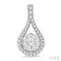 1/2 Ctw Lovebright Round Cut Diamond Earrings in 14K White Gold