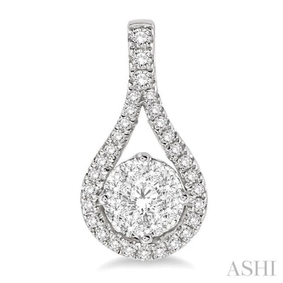 1/2 Ctw Lovebright Round Cut Diamond Earrings in 14K White Gold