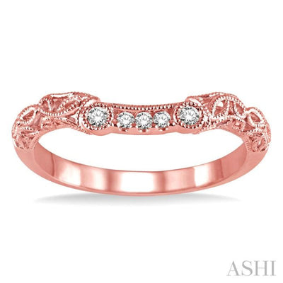 1/10 Ctw Round Cut Diamond Wedding Band in 14K Rose Gold