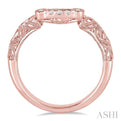 1/10 Ctw Round Cut Diamond Wedding Band in 14K Rose Gold