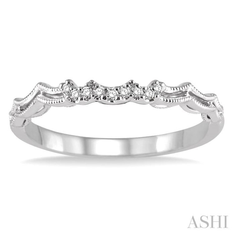 1/20 Ctw Round Cut Diamond Wedding Band in 14K White Gold
