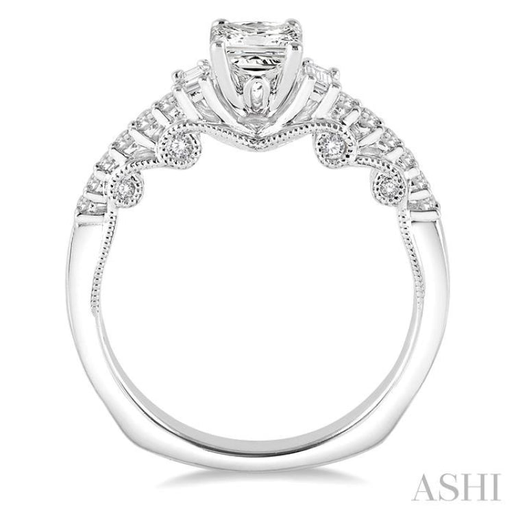 1/3 Ctw Diamond Semi-mount Engagement Ring in 14K White Gold