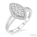 1/2 Ctw Lovebright Round Cut Diamond Fashion Ring 14K White Gold