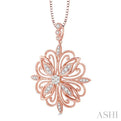 3/8 Ctw Round Cut Diamond Pendant in 14K Rose Gold with Chain