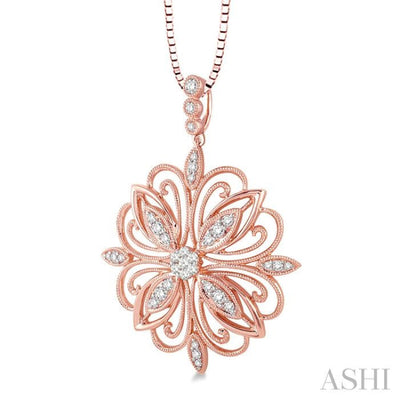 3/8 Ctw Round Cut Diamond Pendant in 14K Rose Gold with Chain