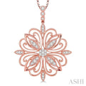 3/8 Ctw Round Cut Diamond Pendant in 14K Rose Gold with Chain
