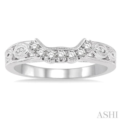 1/5 Ctw Round Cut Diamond Wedding Band in 14K White Gold