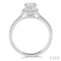 1/2 Ctw Diamond Engagement Ring with 1/4 Ct Round Cut Center Stone in 14K White Gold