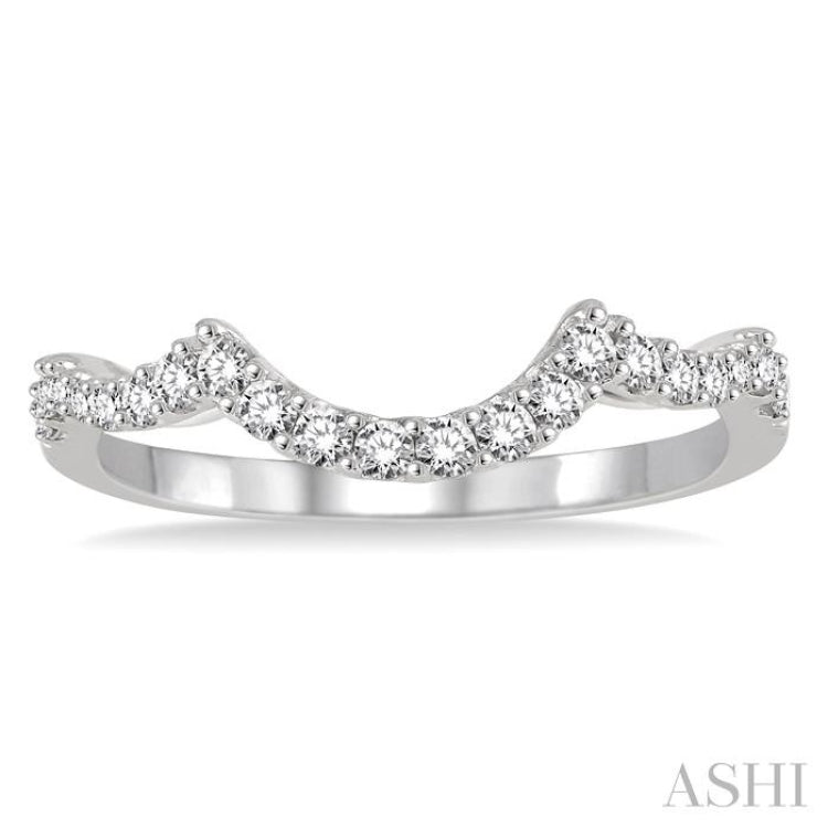 1/3 Ctw Round Cut Diamond Wedding Band in 14K White Gold