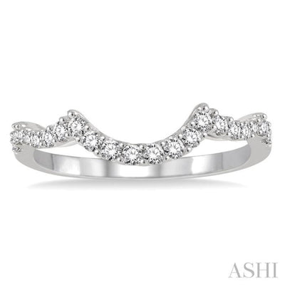 1/3 Ctw Round Cut Diamond Wedding Band in 14K White Gold