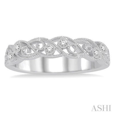 1/10 Ctw Round Cut Diamond Stack Band in 14K White Gold
