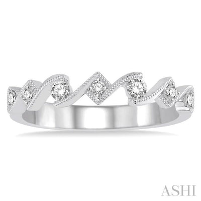 1/5 Ctw Round Cut Diamond Stack Band in 14K White Gold
