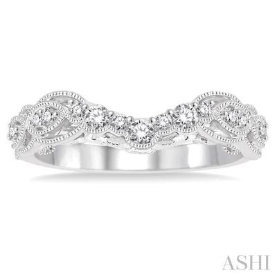 1/4 Ctw Round Cut Diamond Wedding Band in 14K White Gold