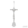 1 Ctw Diamond Lovebright Earrings in 14K White Gold