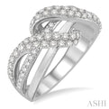 1 Ctw Round Cut Diamond Fashion Ring in 14K White Gold