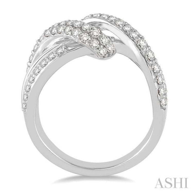 1 Ctw Round Cut Diamond Fashion Ring in 14K White Gold