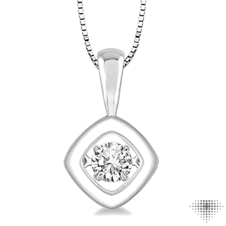 3/8 Ctw Diamond Emotion Pendant in 14K White Gold with Chain