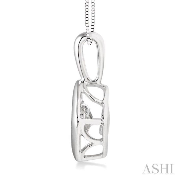 3/8 Ctw Diamond Emotion Pendant in 14K White Gold with Chain