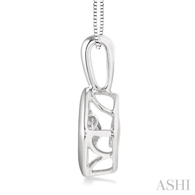 3/8 Ctw Diamond Emotion Pendant in 14K White Gold with Chain