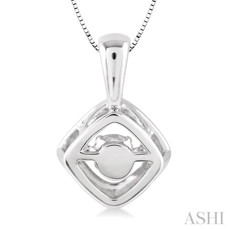 3/8 Ctw Diamond Emotion Pendant in 14K White Gold with Chain